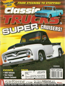 CLASSIC TRUCKS 2001 JAN - RESTO PT 2, C-10, 10-SEC FLEETSIDE, LOKAR SHIFTER